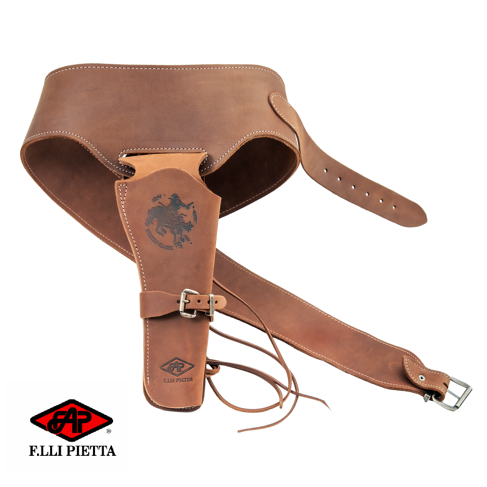 Pietta világosbarna 7,5" jobbos bőr Western tok