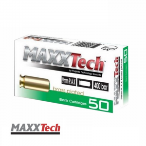 MAXXTech 9mm PAK (50db) rézhüvelyes riasztó töltény