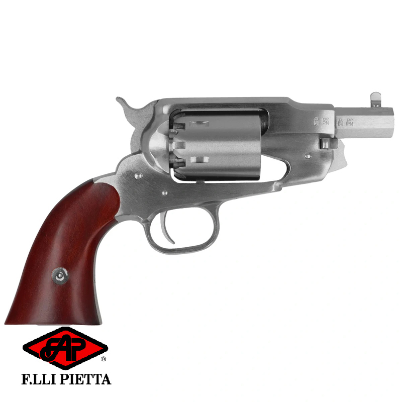 Pietta 1858 Remington Snubnose Martial Nickel .44 revolver - Image 3