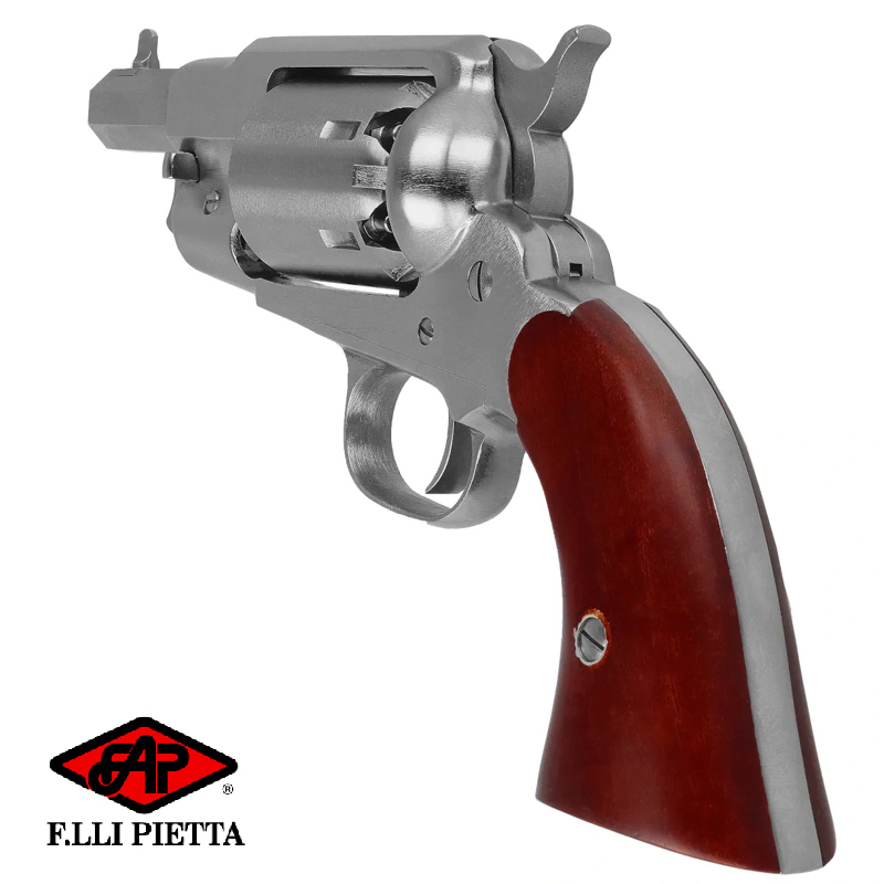 Pietta 1858 Remington Snubnose Martial Nickel .44 revolver - Image 2